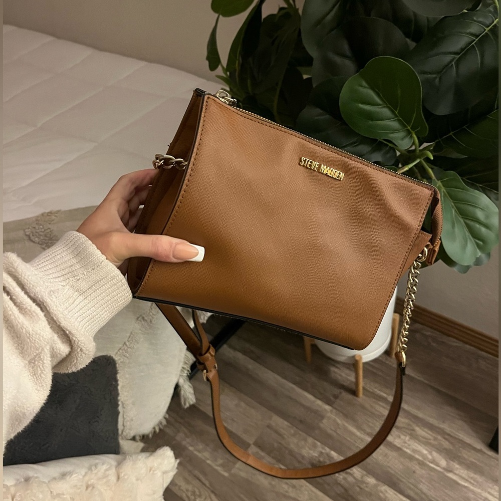 Tan and Gold Accented Steve Madden Purse